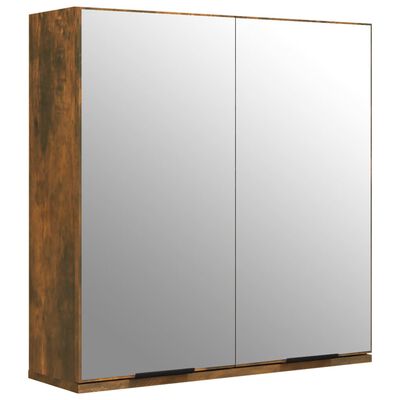 vidaXL füstös tölgyszínű tükrös fürdőszobaszekrény 64 x 20 x 67 cm