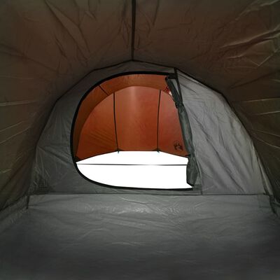 vidaXL 4 személyes szürke és narancssárga vízálló alagút kempingsátor