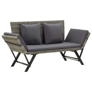 vidaXL sz&uuml;rke polyrattan kerti pad p&aacute;rn&aacute;val 176 cm