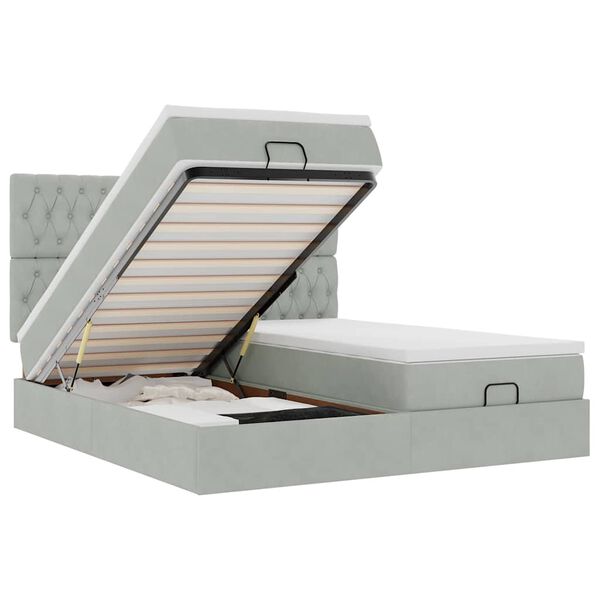 vidaXL Ottom&aacute;n &aacute;gykeret matracokkal vil&aacute;gossz&uuml;rke 160x200cm b&aacute;rsony