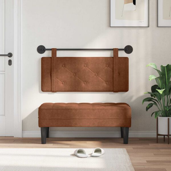 vidaXL Fali Fejt&aacute;mla Falra szerelhető Barna 100 cm Antik PU