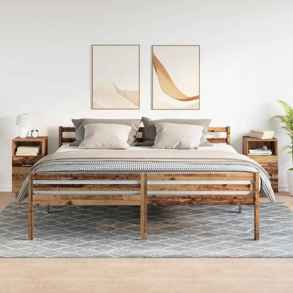 vidaXL éjjeliszekrények 2 db 2 fiókkal régi fa 36x36x68 cm