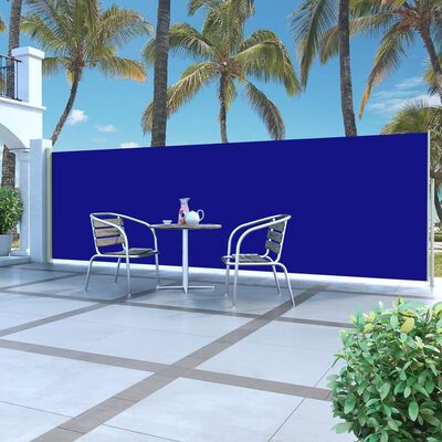 vidaXL kék behúzható oldalsó napellenző 160 x 500 cm