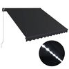 vidaXL antracitsz&uuml;rke k&eacute;zzel kih&uacute;zhat&oacute; LED-es napellenző 350 x 250 cm