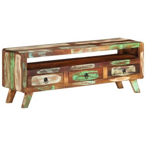 vidaXL t&ouml;bbsz&iacute;nű t&ouml;m&ouml;r &uacute;jrahasznos&iacute;tott fa TV-szekr&eacute;ny 110x30x40 cm