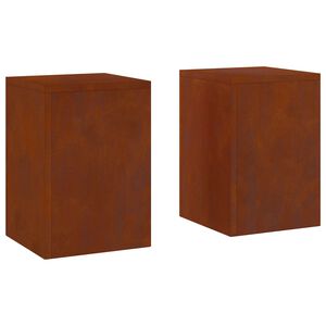 vidaXL N&ouml;v&eacute;ny&aacute;llv&aacute;ny 2 db Rozsd&aacute;s 24 x 24 x 35 cm Időj&aacute;r&aacute;s&aacute;ll&oacute; Ac&eacute;l
