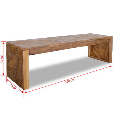 vidaXL erózió által készített tíkfa TV asztal 120x35x35 cm