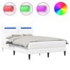 vidaXL &Aacute;gykeret LED szalagokkal fejt&aacute;ml&aacute;val Feh&eacute;r 120 x 190 cm Műbőr