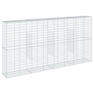vidaXL horganyzott vas gabion kos&aacute;r fed&eacute;llel 400 x 50 x 200 cm