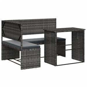 vidaXL L-alak&uacute; sz&uuml;rke polyrattan kerti kanap&eacute; asztallal &eacute;s p&aacute;rn&aacute;kkal