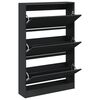 vidaXL fekete szerelt fa cipőszekr&eacute;ny 80 x 21 x 125,5 cm