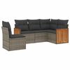 vidaXL 5 r&eacute;szes sz&uuml;rke polyrattan kerti &uuml;lőgarnit&uacute;ra p&aacute;rn&aacute;kkal