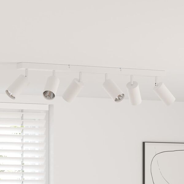 vidaXL Mennyezeti spotl&aacute;mpa f&eacute;nysz&oacute;r&oacute;kkal Feh&eacute;r 73 x 6 x 16 cm F&eacute;m