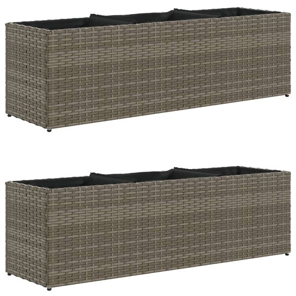 vidaXL 2 db sz&uuml;rke polyrattan kerti &uuml;ltetől&aacute;da 3 cser&eacute;ppel 105x30x32cm