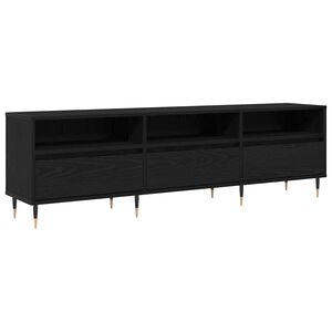 vidaXL TV szekr&eacute;ny Fekete t&ouml;lgy 150 x 30 x 45 cm Faanyag