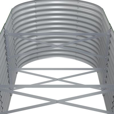 vidaXL szürke porszórt acél kerti magaságyás 620x80x68 cm
