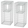 2 db vidaXL ac&eacute;l gabion kos&aacute;r oszlop / &aacute;gy&aacute;s 50 x 50 x 120 cm