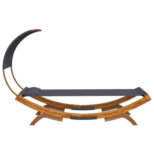 vidaXL kültéri antracit baldachinos hajlított fa nyugágy 100x200x126cm