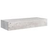 vidaXL 2 db betonszürke MDF falra szerelhető fiókos polc 60x23,5x10 cm