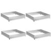 vidaXL Fűszeg&eacute;lyez&eacute;s 4 db 100 x 100 x 20 cm Ac&eacute;l Ez&uuml;st