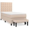 vidaXL cappuccino sz&iacute;nű műbőr rug&oacute;s &aacute;gy matraccal 90 x 190 cm