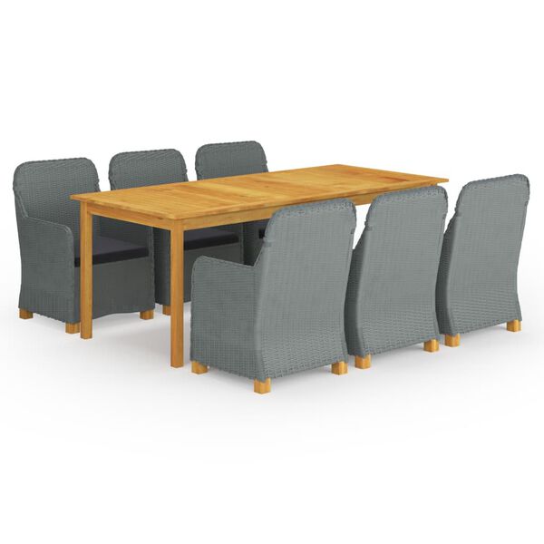 vidaXL 9 r&eacute;szes vil&aacute;gossz&uuml;rke kerti &eacute;tkezőgarnit&uacute;ra