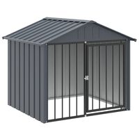 vidaXL fekete horganyzott acél kutyakennel tetővel 117x103x102 cm