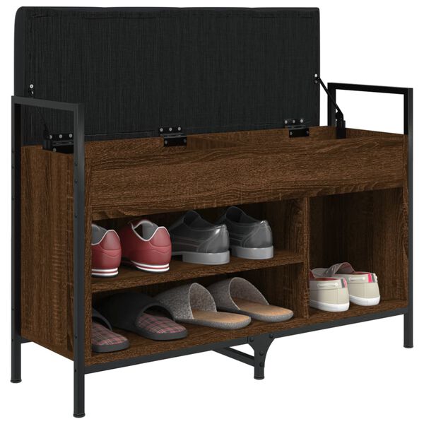 vidaXL barna tölgy színű szerelt fa cipőtároló pad 85,5 x 32 x 57,5 cm