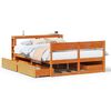 vidaXL viaszbarna t&ouml;m&ouml;r fenyőfa &aacute;gy matrac n&eacute;lk&uuml;l 150 x 200 cm