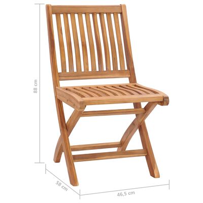 vidaXL 6 db összecsukható tömör tíkfa kerti szék párnával
