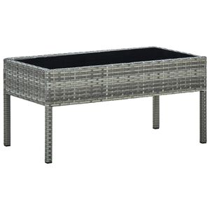 vidaXL sz&uuml;rke polyrattan kerti asztal 75 x 40 x 37 cm