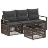 vidaXL Kerti Kanap&eacute; Szett 4 pcs Sz&uuml;rke polirattan