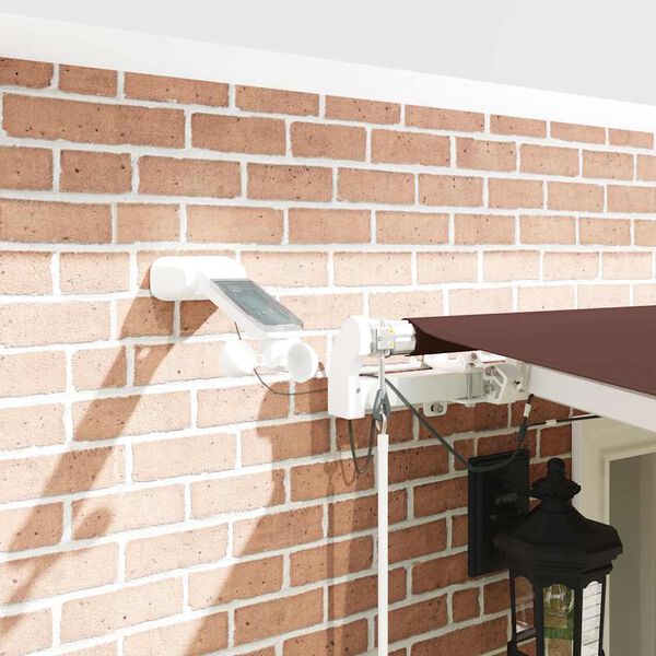 vidaXL barna automata kih&uacute;zhat&oacute; LED-es napellenző 600 x 300 cm