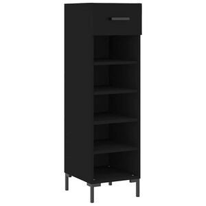 vidaXL fekete szerelt fa cipőszekr&eacute;ny 30 x 35 x 105 cm