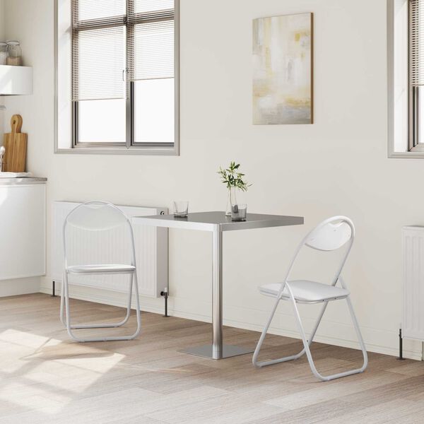 vidaXL &Ouml;sszecsukhat&oacute; sz&eacute;k 2 pcs Feh&eacute;r 48 x 43,5 x 81 cm Műbőr