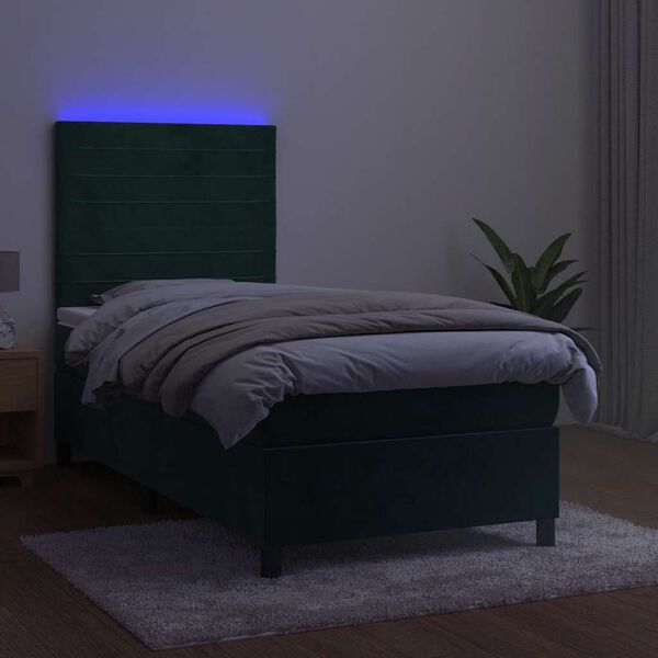 vidaXL s&ouml;t&eacute;tz&ouml;ld b&aacute;rsony rug&oacute;s &eacute;s LED-es &aacute;gy matraccal 80 x 200 cm