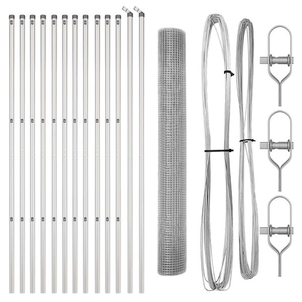 vidaXL Ker&iacute;t&eacute;soszlop Ez&uuml;st 25 x 1,4 m (12 x 12 mm h&aacute;l&oacute;) Ac&eacute;l