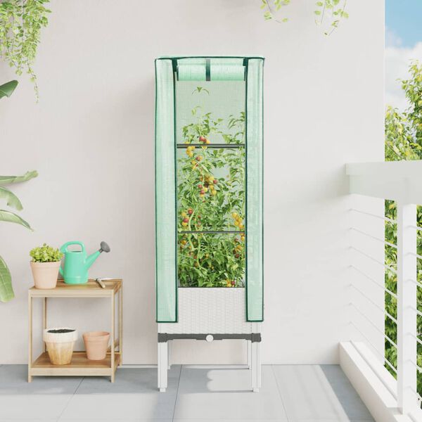 vidaXL rattan megjelen&eacute;sű magas&aacute;gy&aacute;s melegh&aacute;ztakar&oacute;val 40x40x140 cm