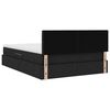 vidaXL Ágy tárolóval és LED lámpával Fekete 140 x 190 cm Poliészter