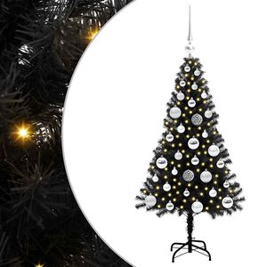vidaXL Kar&aacute;csonyfa Fekete 120 cm PVC