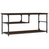 vidaXL barna t&ouml;lgy sz&iacute;nű szerelt fa &eacute;s ac&eacute;l TV-szekr&eacute;ny 103x38x46,5 cm