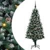 vidaXL Mű kar&aacute;csonyfa 300 LED-del Z&ouml;ld 180 cm PVC &eacute;s Ac&eacute;l &eacute;s Műanyag