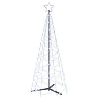 vidaXL kúp alakú karácsonyfa 200 hideg fehér LED-del 70 x 180 cm