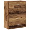 vidaXL 2 db antik fa szerelt fa szekr&eacute;ny 4 fi&oacute;kkal 60 x 31 x 40 cm