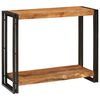 vidaXL Konzolasztal polcokkal Barna 90 x 33 x 75 cm T&ouml;m&ouml;r Mang&oacute;f&aacute;t