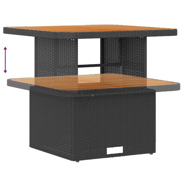 vidaXL Kerti Kanap&eacute; Szett p&aacute;rn&aacute;val 10 pcs Fekete Poli rattan