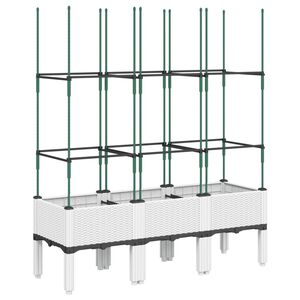 vidaXL feh&eacute;r polipropil&eacute;n r&aacute;csos kerti &uuml;ltetől&aacute;da 120 x 40 x 142,5 cm