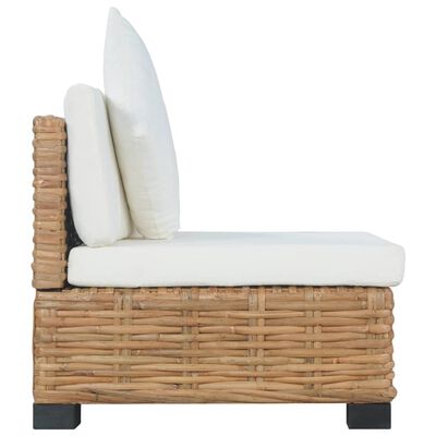 vidaXL természetes színű rattan karfa nélküli fotel párnával