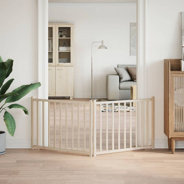 vidaXL t&ouml;m&ouml;r fenyőfa 2 paneles &ouml;sszecsukhat&oacute; kutyakapu 160 cm