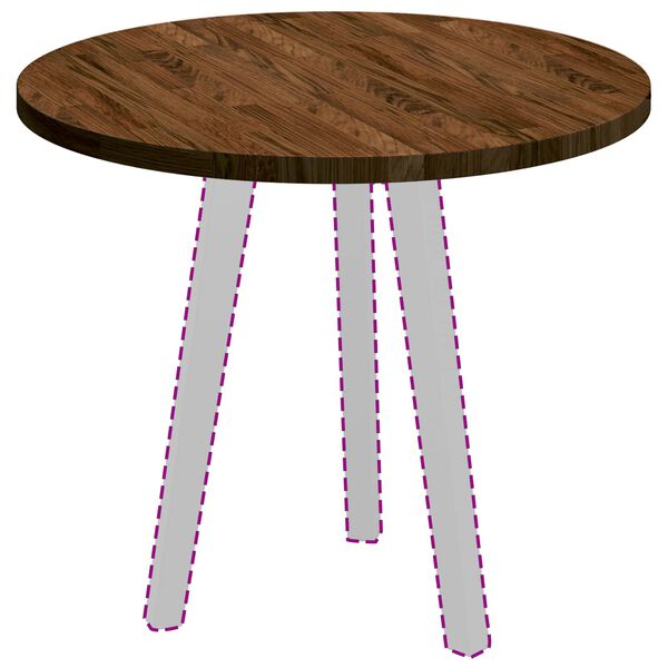 vidaXL Asztallap S&ouml;t&eacute;t Barna &Oslash; 60 x 2,5 cm T&ouml;m&ouml;r T&ouml;lgyfa